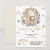 Invitation Jungle Safari Animal Genre Révéler (Devant / Derrière)