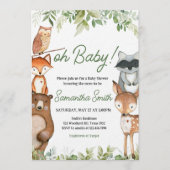 Invitation Jungle Safari Animals Baby Shower (Devant)