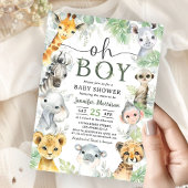 Invitation Jungle  Safari Animals Baby Shower Oh Boy
