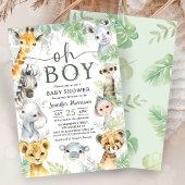 Invitation Jungle  Safari Animals Baby Shower Oh Boy