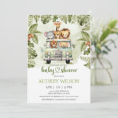 Invitation Jungle Safari Animals in Car (Debout devant)