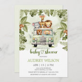 Invitation Jungle Safari Animals in Car (Devant / Derrière)