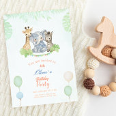 Invitation Jungle Safari Animals Kids Birthday