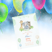 Invitation Jungle Safari Animals Kids Birthday