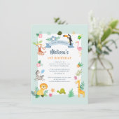 Invitation Jungle Safari Animaux 1er anniversaire (Debout devant)