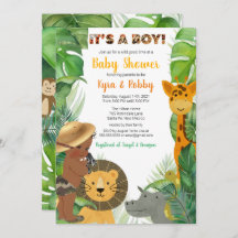 Jungle Safari Animaux Baby Boy Douche