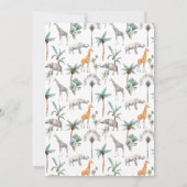 Invitation Jungle Safari Animaux Baby Shower Moderne pour Gar (Dos)