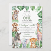 Invitation Jungle Safari Animaux Baby shower verdoyant (Devant)