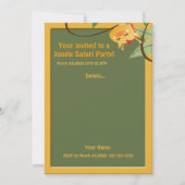 Invitation Jungle Safari Animaux Fête d'anniversaire Personna (Dos)