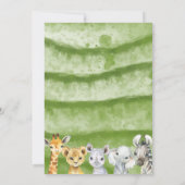 Invitation Jungle Safari Animaux garçon Baby shower Invitatio (Dos)