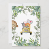 Invitation Jungle Safari Animaux Sauvage Un 1er anniversaire  (Dos)