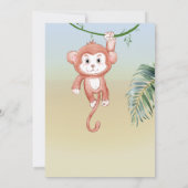 Invitation Jungle Safari Animaux sauvages Palm Monkey Baby sh (Dos)