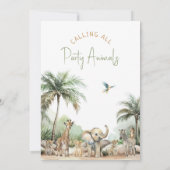 Invitation Jungle Safari Animaux "Sauvages" Twin Birthday (Dos)