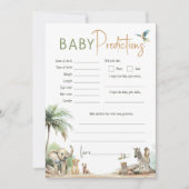 Invitation Jungle Safari Baby shower Baby Predictions Card (Devant)
