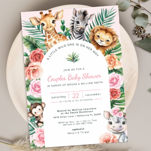 Invitation Jungle Safari Baby shower Couples