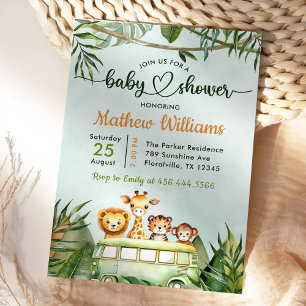 Invitation Jungle Safari Baby shower Party