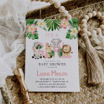 Invitation Jungle Safari C'est une fille Baby Shower Invitati<br><div class="desc">Annoncez à vos amis et à votre famille que vous avez une Fille! Une jungle C'est une fille Baby Shower Invitations conçu avec de l'aquarelle de mignons animaux de la jungle. Objets correspondants dans notre magasin Cava Party Designs.</div>