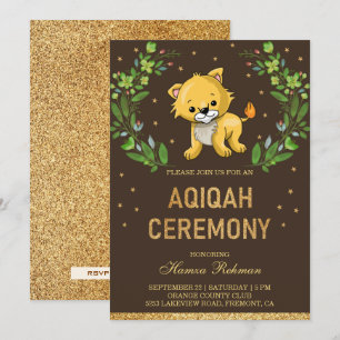 Invitation Jungle Safari Cute Baby Lion Aqiqah