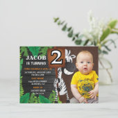 Invitation Jungle Safari Deuxième anniversaire garçon Photo I (Debout devant)