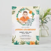 Invitation Jungle Safari Elephant Boy Photo Anniversaire (Debout devant)