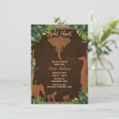 Invitation Jungle Safari Faune Zoo Mariage Fête (Debout devant)