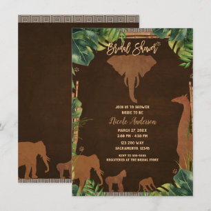 Invitation Jungle Safari Faune Zoo Mariage Fête