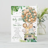 Invitation Jungle Safari Fête de Naissance de Bébé (Debout devant)