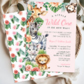 Invitation Jungle Safari fille Baby shower couples
