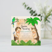 Invitation Jungle Safari Genre Reveillez Baby shower Invitati (Debout devant)