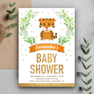 Invitation Jungle Safari mignon Baby shower de tigre