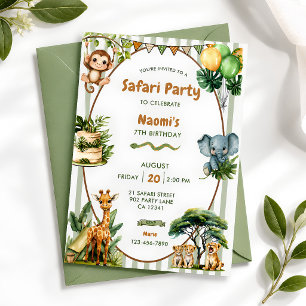 Invitation Jungle Safari Party Anniversaire Personnalisé