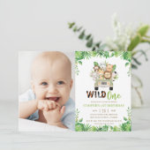 Invitation Jungle Safari Voiture Verdure Anniversaire Wild On (Debout devant)