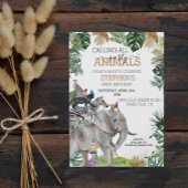 Invitation Jungle Safari Wild One Birthday Party Animaux