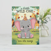 Invitation Jungle Safari Wild One boy 1st Birthday (Debout devant)