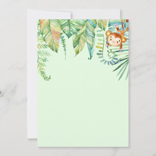 Invitation Jungle Safari Wild One fête d'anniversaire (Dos)