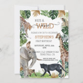 Invitation Jungle Safari Wild Un Anniversaire Black Panther (Devant)