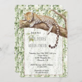 Invitation Jungle sauvage Fête des mariées léopard d'ivoire v (Devant / Derrière)