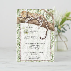 Invitation Jungle sauvage Fête des mariées léopard d'ivoire v