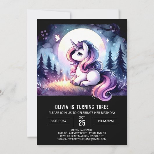 Invitation Jungle Simple Horse Anniversaire (Devant)