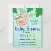 Invitation Jungle Sloth Baby shower Party (Devant)