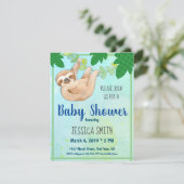Invitation Jungle Sloth Baby shower Party (Debout devant)