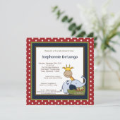 Invitation Jungle Temps Zoo Animaux Lio Baby shower Invitatio (Debout devant)
