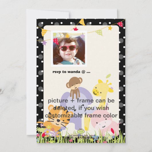 Invitation Jungle Thème/Fête/photo personnalisée (Dos)