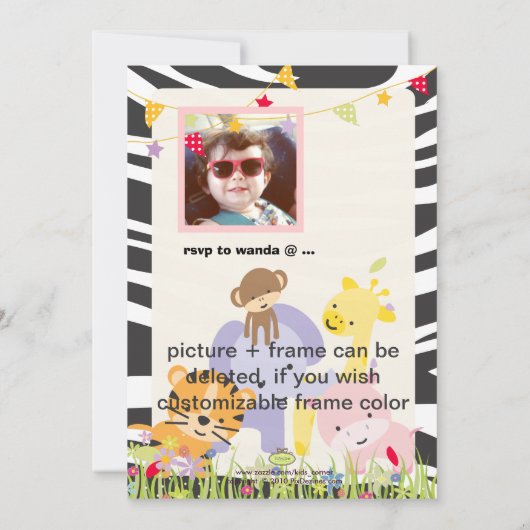 Invitation Jungle Thème/Fête/photo personnalisée (Dos)