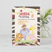 Invitation Jungle Thème/Fête/photo personnalisée (Debout devant)