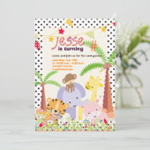 Invitation Jungle Thème/Fête/photo personnalisée (Debout devant)