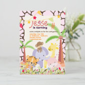 Invitation Jungle Thème/Fête/photo personnalisée (Debout devant)