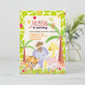 Invitation Jungle Thème/Fête/photo personnalisée (Debout devant)