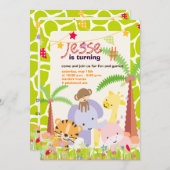 Invitation Jungle Thème/Fête/photo personnalisée (Devant / Derrière)