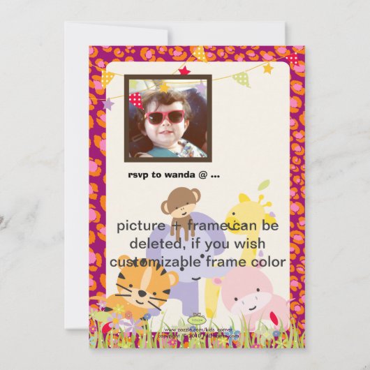 Invitation Jungle Thème/Fête/photo personnalisée (Dos)